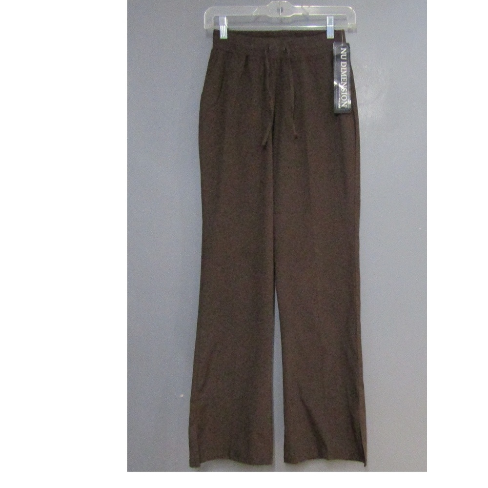 NEW NU Dimension Brown Stretch Scrub Pants XS